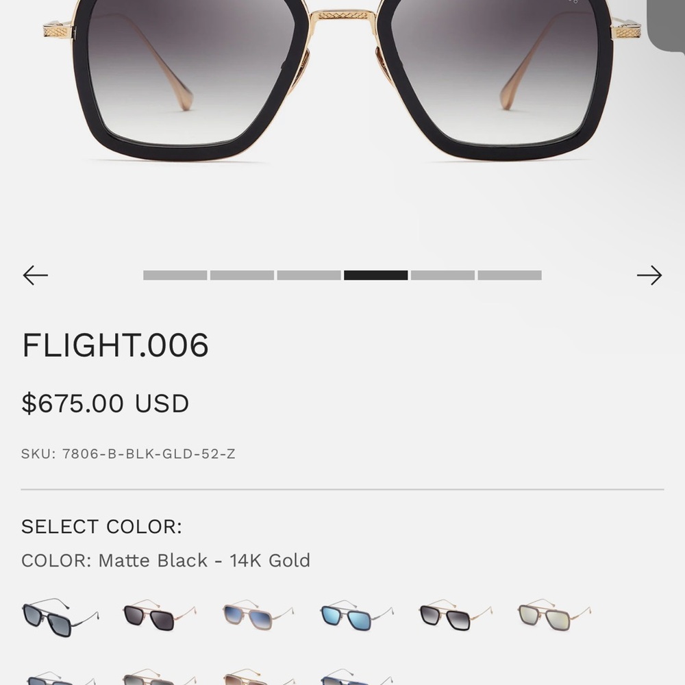 DITA  Black and Gold Sunglasses - Picture 5 of 5